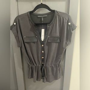 White House Black Market Washed Black Jersey Tee